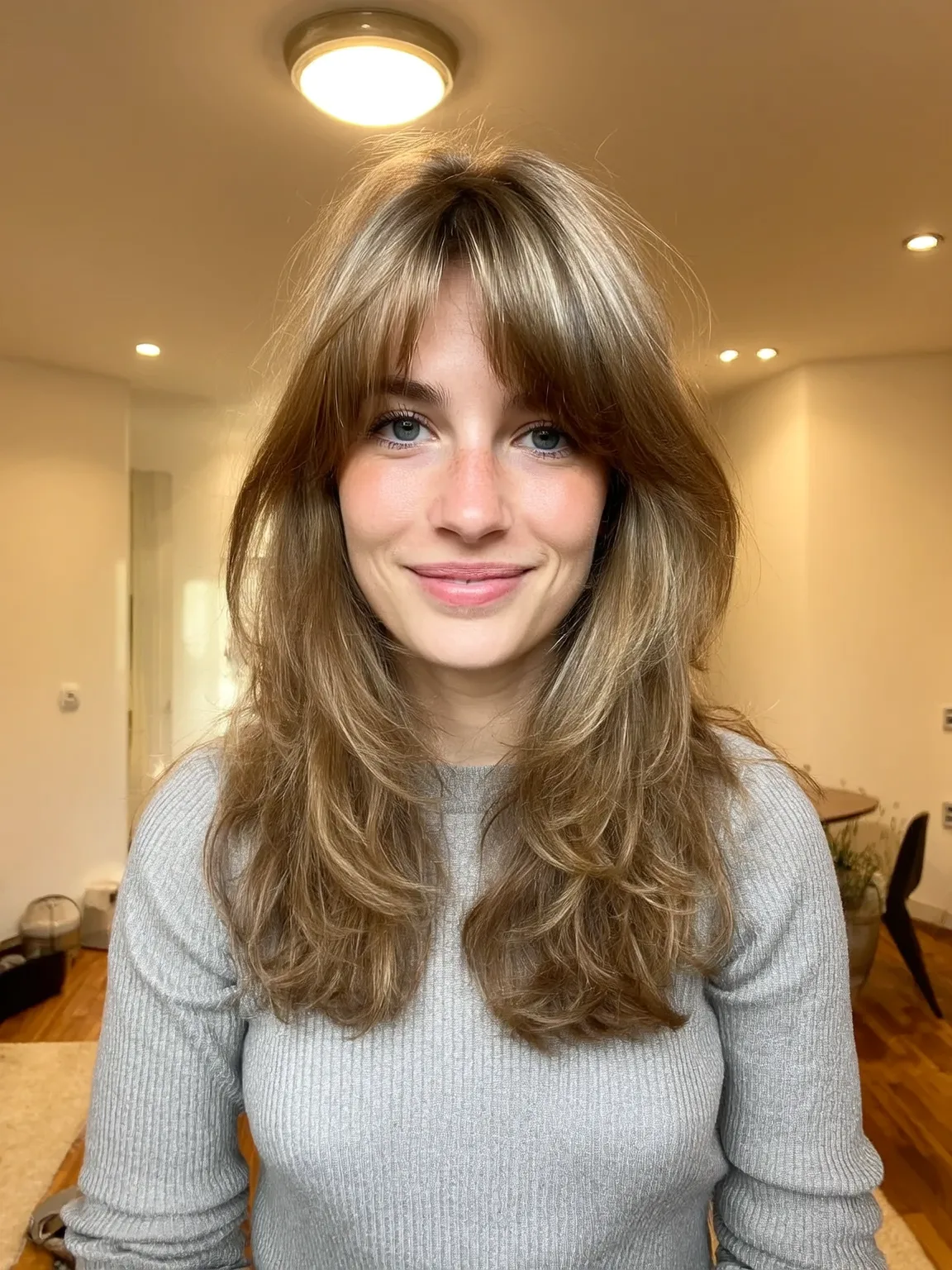 honey blonde balayage long layers